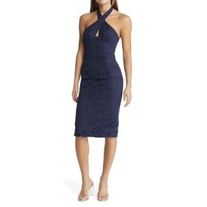 Bardot Riviera Womens Lace Halter Cocktail And Party Dress